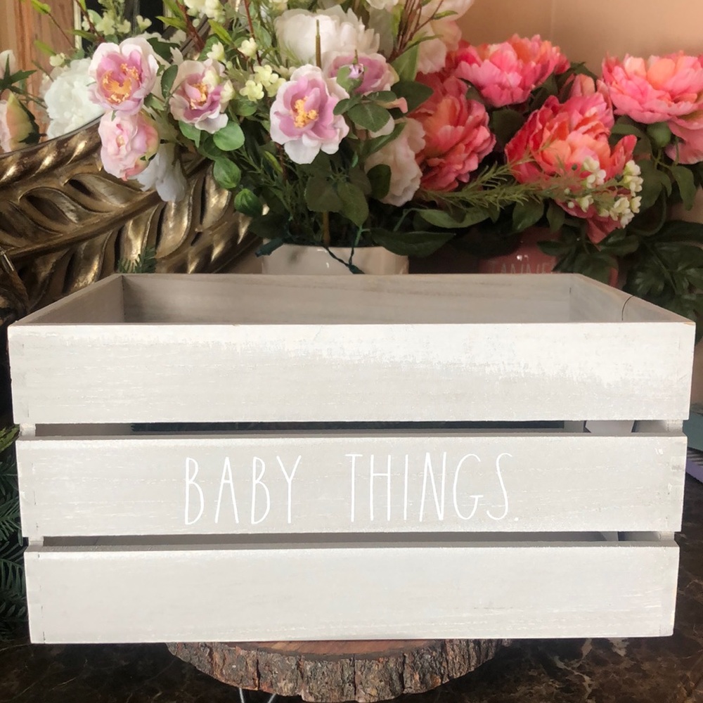 RAE DUNN STORAGE CRATE" BABY THINGS". NEW